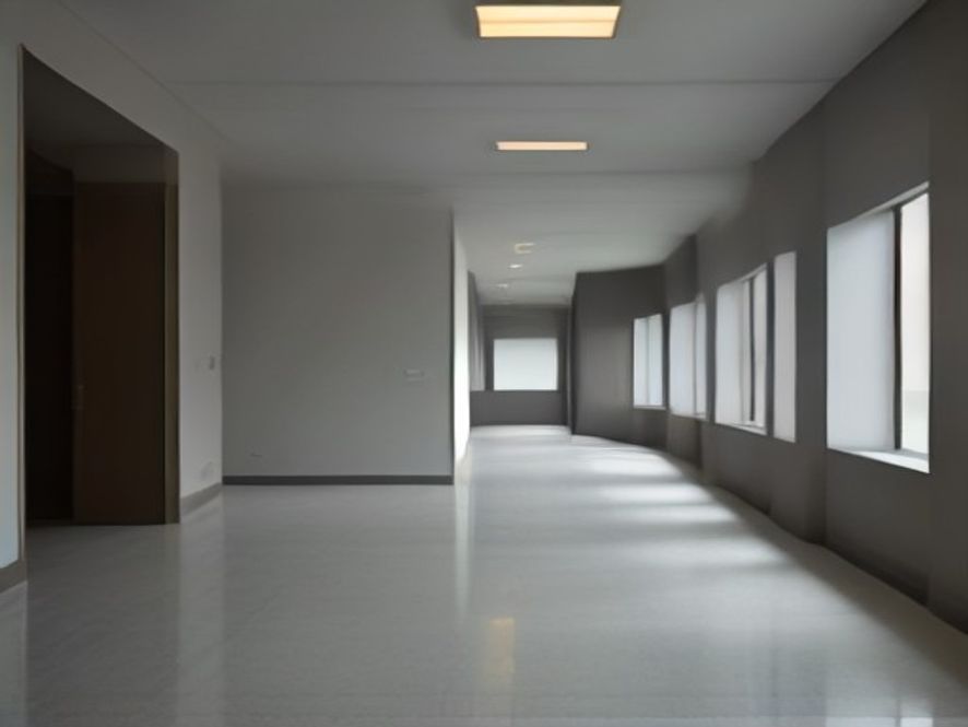 Modern commercial building lobby interior renovation